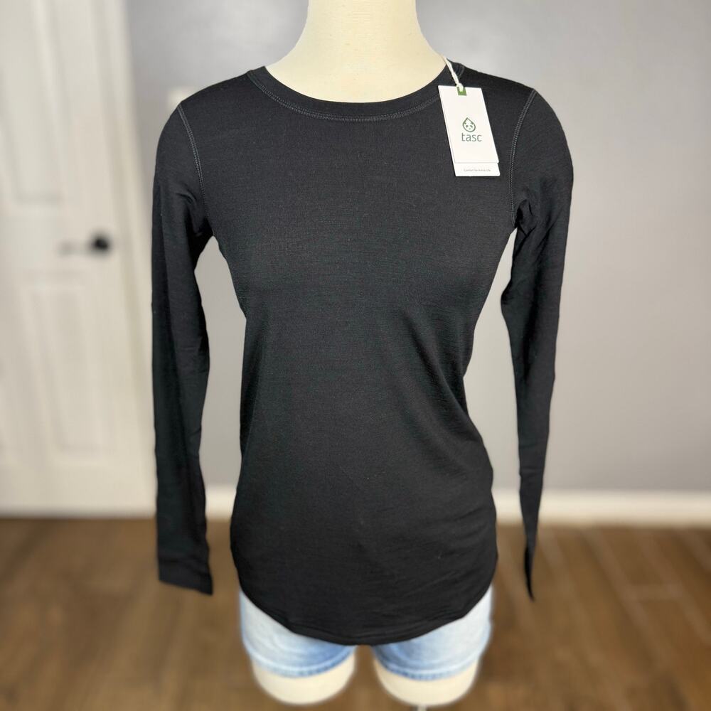 Tasc Performance Elevation Merino Base Layer Long Sleeve, Black, XS